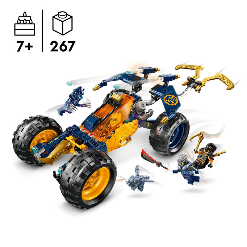 LEGO NINJAGO Arin’s Ninja Off-Road Buggy Car Toy, Dragons Rising Set with Dragon Figure and 4 Ninja Character Minifigures for 7 Plus Year Old Kids, Boys & Girls, Vehicle Model, Gift Idea 71811