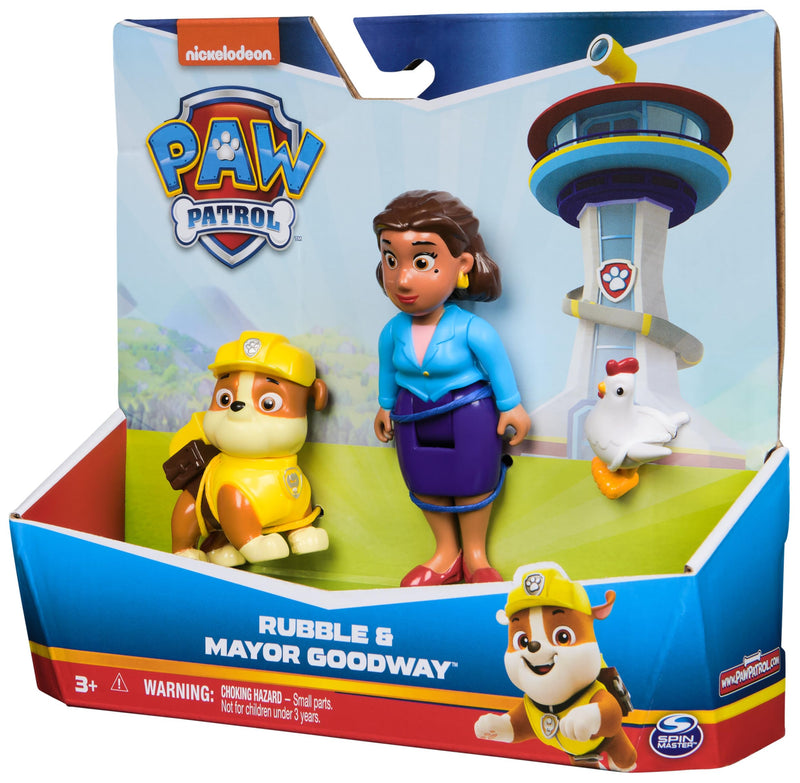 Paw Patrol Rubble, Mayor Goodway and Chickaletta Figures, Kids’ Toys for Boys and Girls Aged 3 and Up