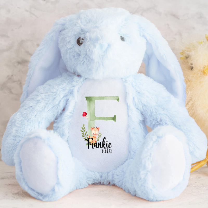Crafted Memories - Personalised Bunny Rabbit | Customisable Teddy for Kids | Christening Keepsake for Girls & Boys | Godchild & Goddaughter Present | 26-34cm, Grey or White - Gift Guide