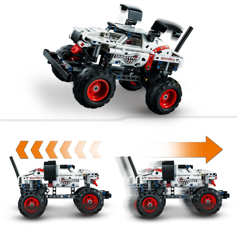 LEGO Action Vehicle Bundle: City Fire Rescue Boat (60373) and Technic Monster Jam Monster Mutt Dalmatian (42150), Includes Floating Toy Boats & Pull-Back Truck, Easter Gift Idea for Boys and Girls