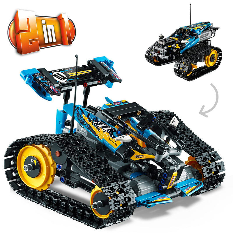 LEGO 42095 Technic Remote-Controlled Tracked Stunt Racer Toy, 2 in 1 Race Car Model with Power Functions Motor Building Set, Racing Vehicles Collection