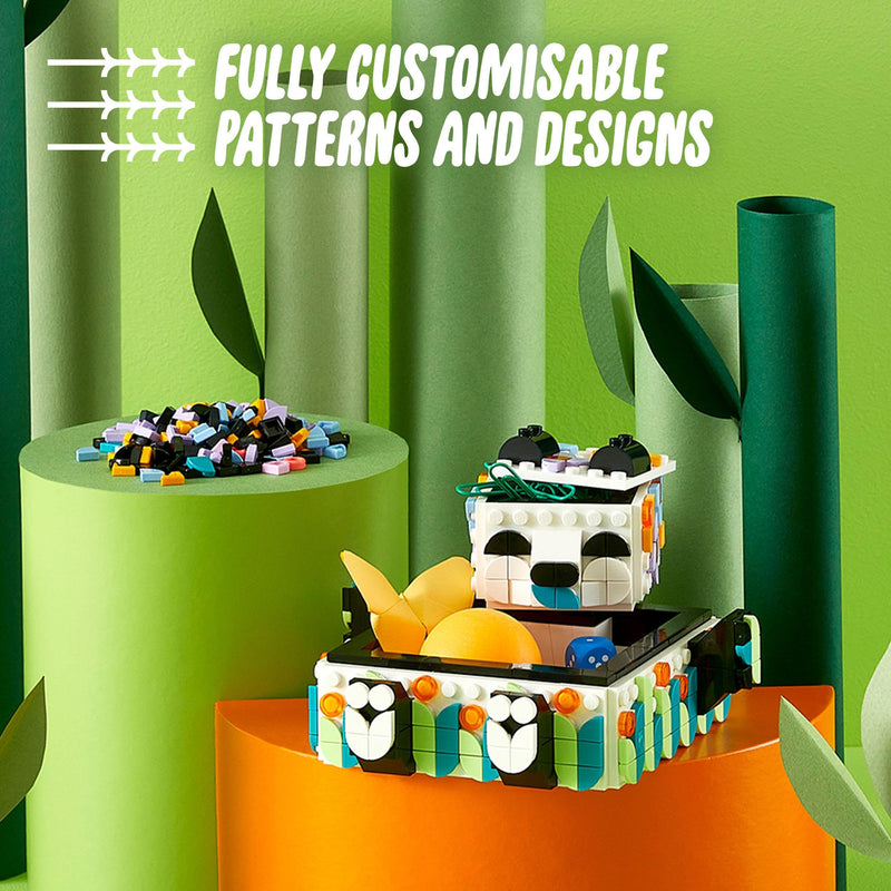 LEGO DOTS Cute Panda Tray 41959 DIY Craft Kit; A Personalised Storage Idea for Arts-And-Crafts Fans; A Creative Toy Activity That Encourages Unique Designs and Is a Fun Gift for Ages 6+ (517 Pieces)