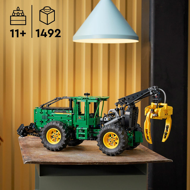 LEGO Technic John Deere 948L-II Skidder Set, Large 1,492-Piece Construction Vehicle Toy with Pneumatic Functions and 4 Wheel Drive, Model Building Kit for Engineering Enthusiasts, Gift Idea 42157