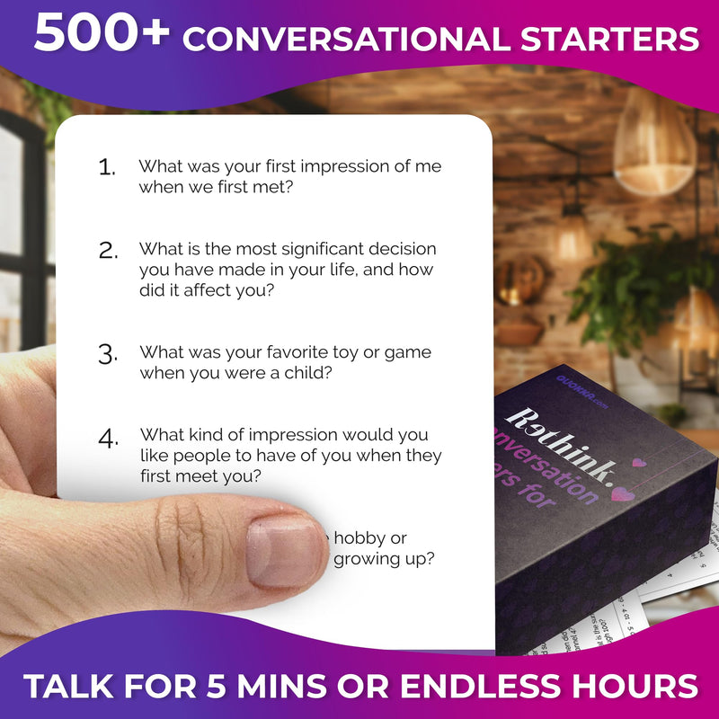 Quokka Conversation Cards for Couples Game - 100 Cards - Know Me Better Questions for Couples - Wedding Gift | Relationship Connection - Date Night Cards for Married Husband & Wife