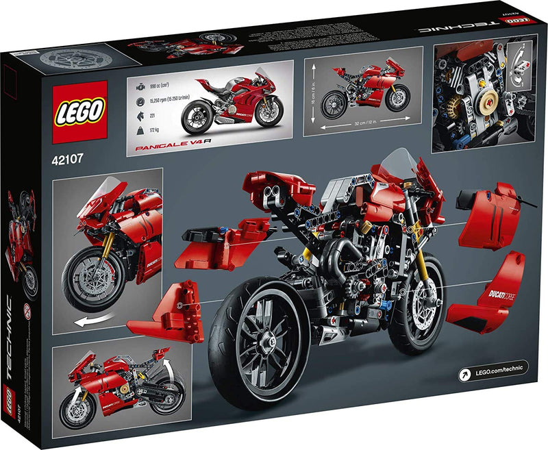 LEGO Technic Ducati Panigale V4 R 42107 Motorcycle Toy Building Kit, Build A Model Motorcycle, Featuring Gearbox and Suspension, New 2020 (646 Pieces),