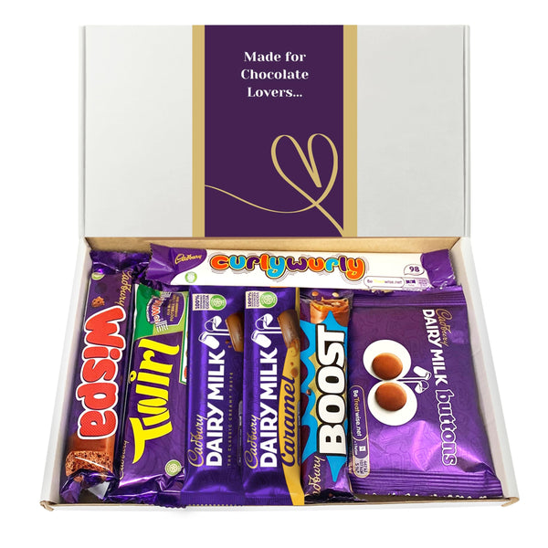 Chocolate Gift Box Bundle With Full Sized Chocolate Bars Selection Box - Wispa, Twirl, Caramel Chocolate and More - Letterbox Gifts - Hamper Chocolate Gift Set - Gift Guide