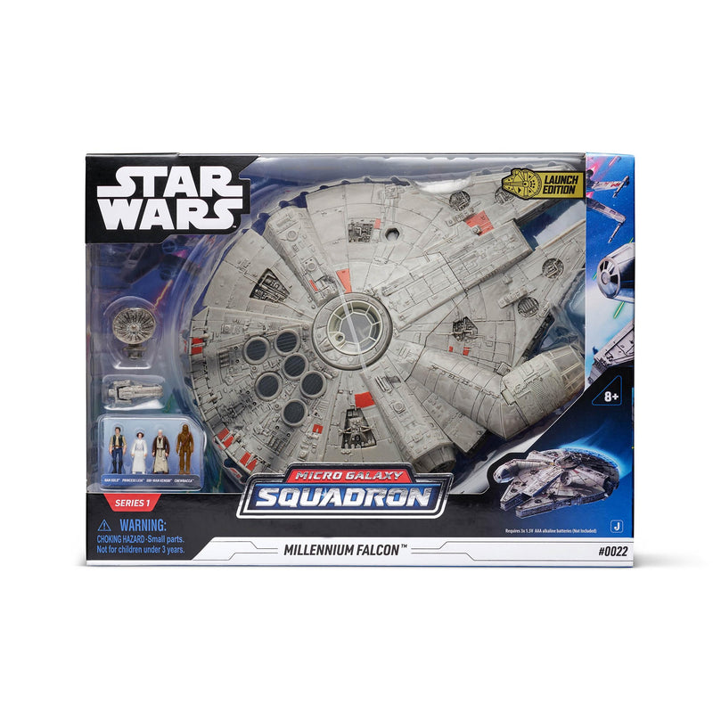 Star Wars Micro Galaxy Squadron Millennium Falcon - 9-Inch Assault Class Vehicle with Four 1-Inch Micro Figure Accessories