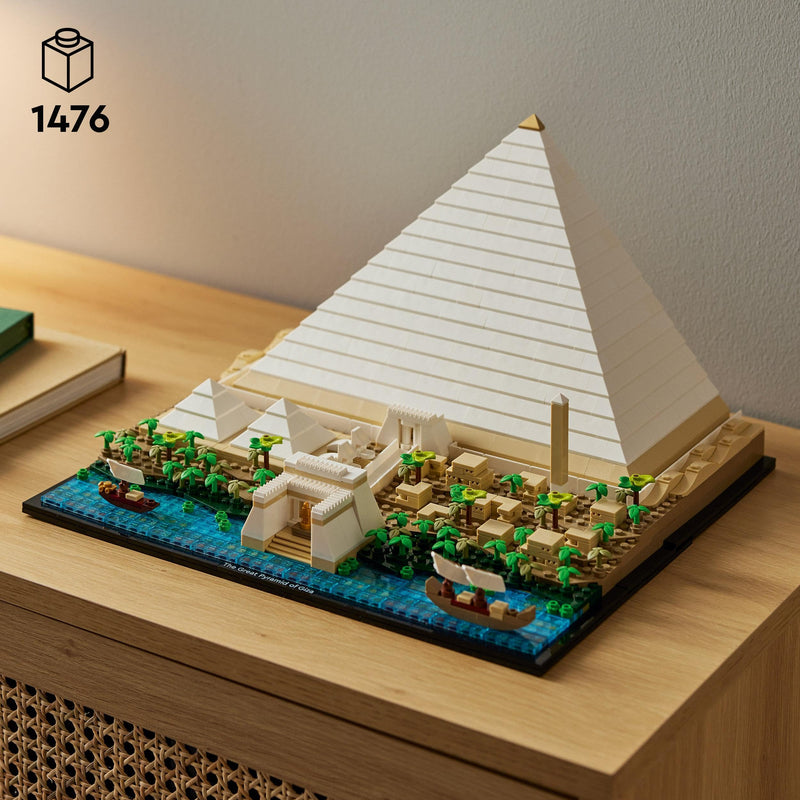 LEGO Architecture Great Pyramid of Giza Set, Home Decor Model Building Kit, Gift Idea for Adults, Men, Women, Mum, Dad, Creative Activity, Famous Landmarks Collection 21058