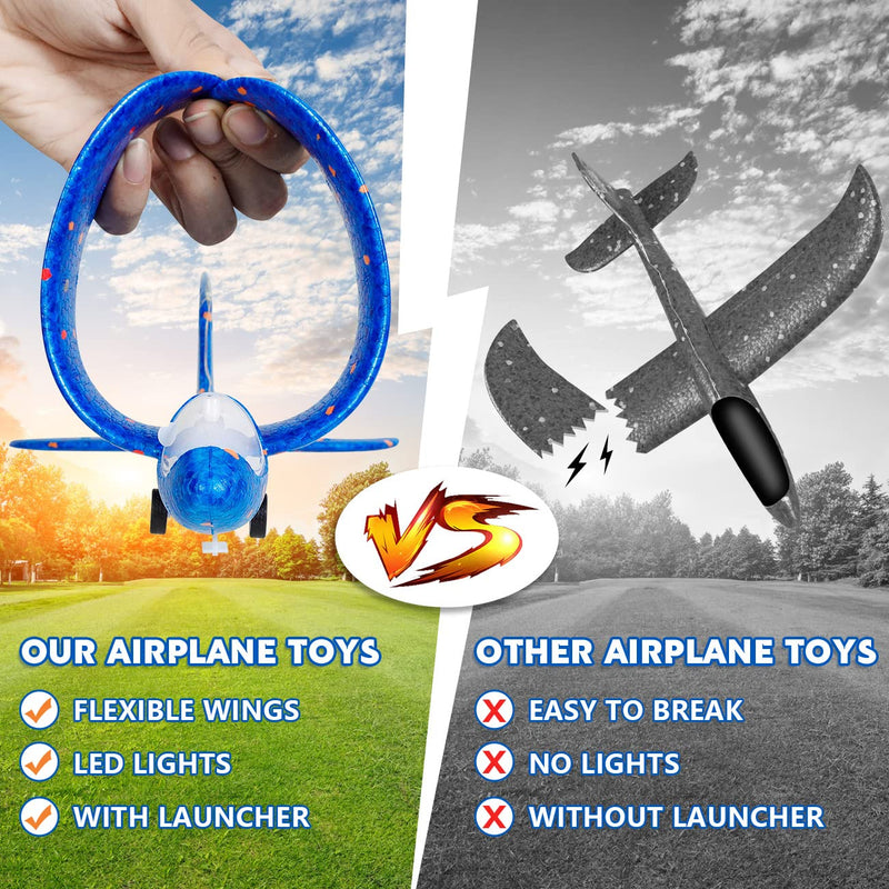 Winstico Boys Toys Age 4 5 6 7 8 9 Year Old Boy Gifts, Airplane Launcher Toy with 3 Pack Foam Glider Planes, Outdoor Garden Toys Birthday Present Gift for Kids Age 3 4 5 6 7 8 9 Year Old Boys - Gift Guide