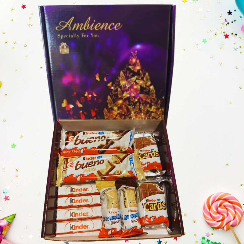 Kinder Bueno Chocolate Hamper Birthday Gifts For Her & Him Christmas Sweets Gift Box Mum Dad For Couple Valentine Presents Boyfriend Girlfriend Kids Women Mens Gift Set (Assoarted)