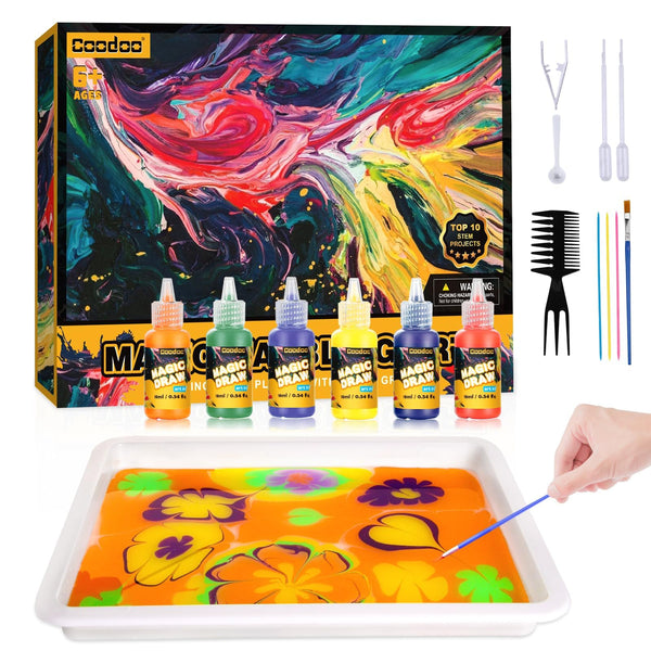 Water Marbling Paint for Kids - Arts and Crafts for Girls & Boys Crafts Kits Ideal Gifts for Kids Age 6+ 8-12 - Gift Guide