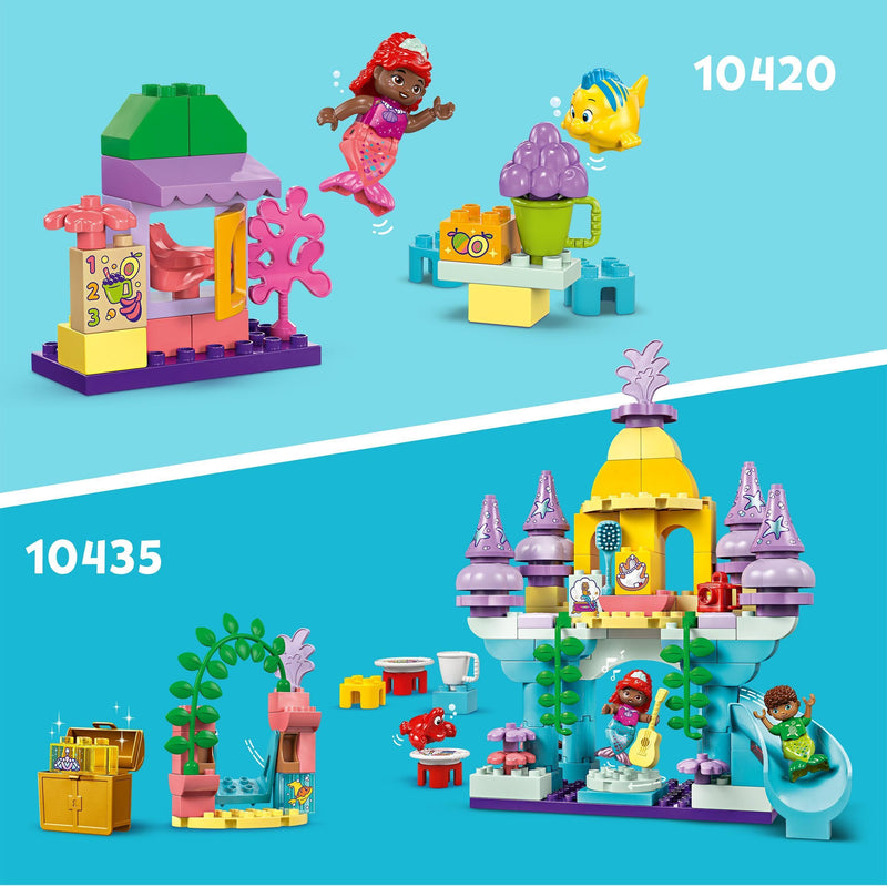 LEGO DUPLO | Disney Ariel and Flounder’s Café Stand, The Little Mermaid Building Toy for Kids, Girls & Boys Age 2, Toddler Learning Toys with Pretend Food, Educational Bricks Set, Birthday Gift 10420