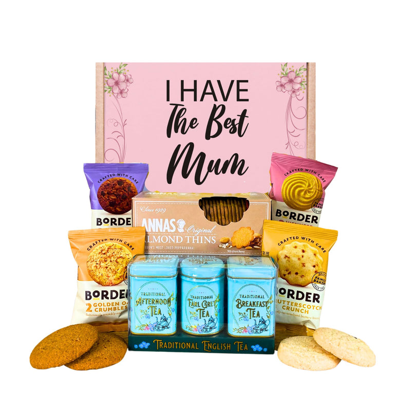 Tea Gift Set Hamper For Mum | Luxury Mummy Gifts For Women Including Afternoon, Breakfast & Earl Grey Tea With Border Biscuits & Almond Thins | Ideal Mum Gift - Gift Guide