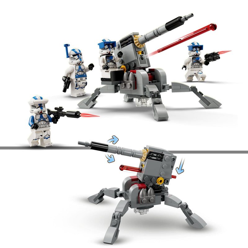 LEGO Star Wars 501st Clone Troopers Battle Pack Set, Buildable Toy with AV-7 Anti Vehicle Cannon and Spring Loaded Shooter plus 4 Characters 75345