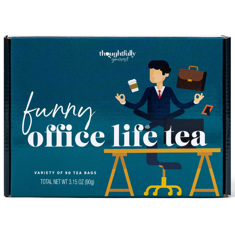 Thoughtfully Gourmet, Office Life Tea Gift Set, Tea Sampler Includes 6 Flavours of Tea with Funny Quotes, Great Office Gifts for Coworkers, Set of 90 - Gift Guide