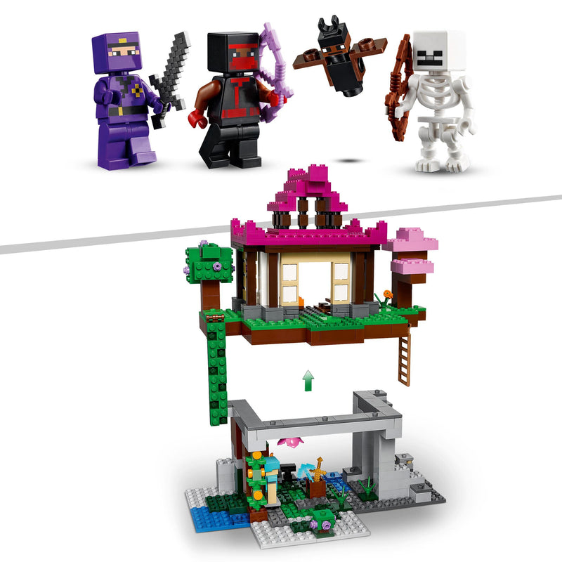 LEGO Minecraft The Training Grounds 21183 Building Kit; Minecraft House Dojo and Cave Toy with Iconic Characters – a Ninja, Rogue, Skeleton and a Bat; Great Gift for Kids Aged 8+ (537 Pieces)