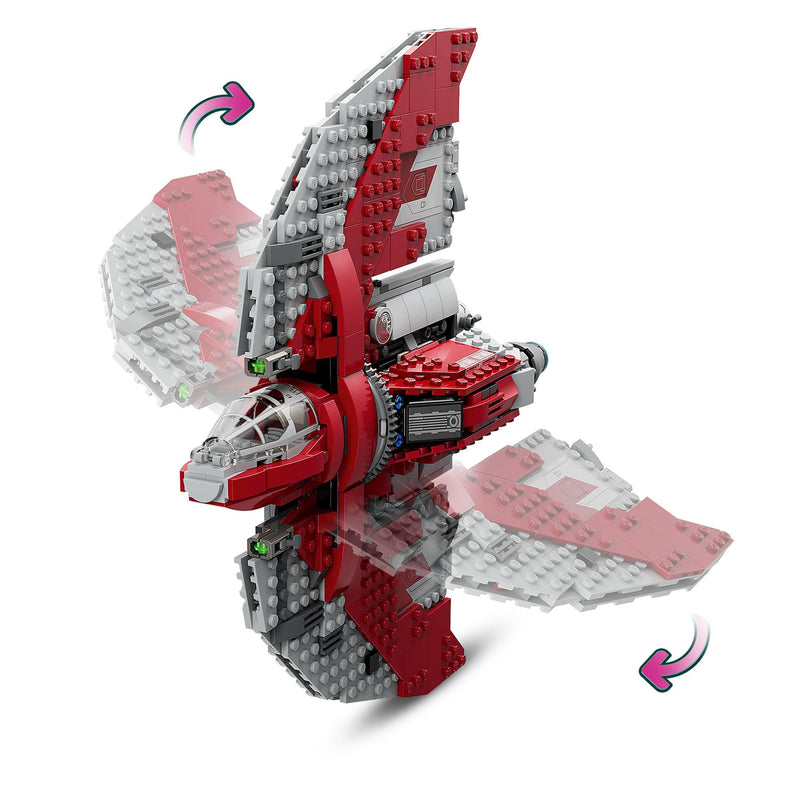 LEGO Star Wars Ahsoka Tano's T-6 Jedi Shuttle Set, Buildable Toy Starship for 9 Plus Year Old Boys & Girls, with 4 Minifigures incl. Sabine Wren and Marrok with Lightsabers, Ahsoka Series Gift 75362