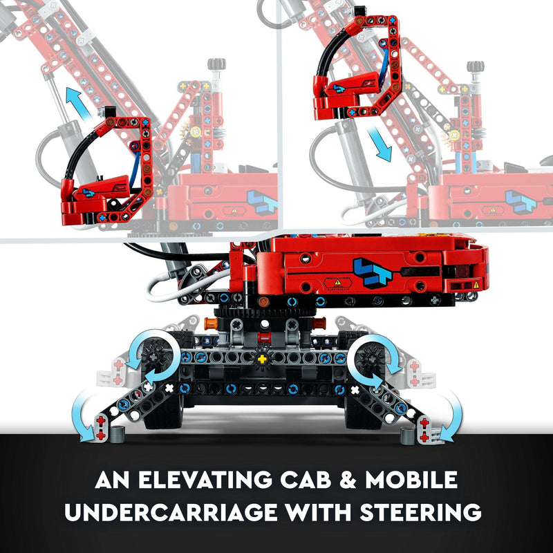 LEGO Technic Material Handler 42144 Crane Model Building Kit for Ages 10+; A Gift for Kids Who Love Pneumatic Models and Construction Site Toys (835 Pieces)