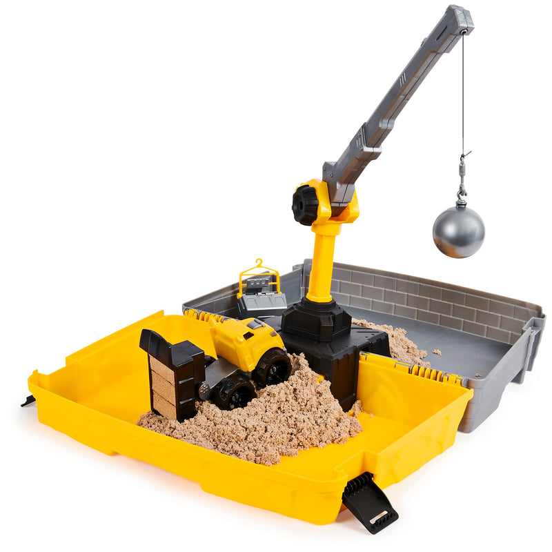 Kinetic Sand Construction Site Folding Sandbox Playset, for Kids Aged 3 and Up & Scents, Ice Cream Treats Playset with 3 Colours of All-Natural Scented Sand and 6 Serving Tools