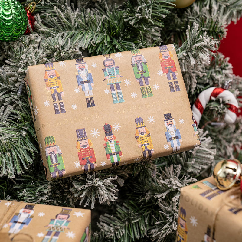 RUSPEPA Christmas Wrapping Paper, Jumbo Roll Kraft Paper - Nussknacker Solider Design for Gift Wrap - 43.2 cm x 10 m - Gift Guide