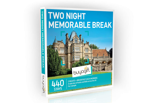 Buyagift Two Night Memorable Break Gift Experience Box - 440 two-night breaks in the UK and Europe for two people - Gift Guide