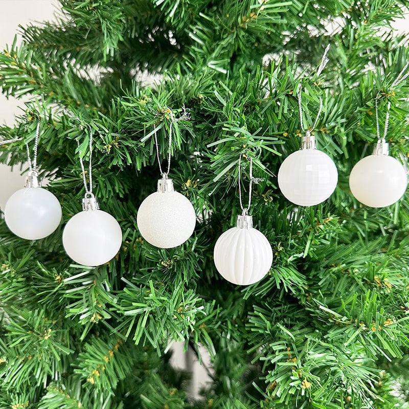 36PCS 4CM Christmas Balls Christmas Tree Decoration Baubles Ornaments Shatterproof Balls for Xmas Hanging Festive Holiday Home Decor, White - Gift Guide