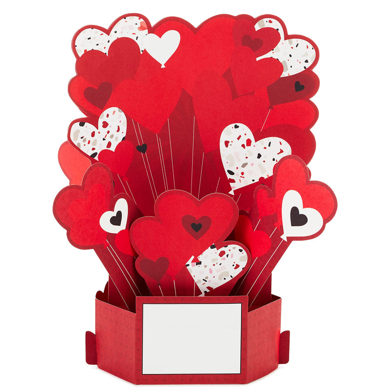 Hallmark Valentines Card, 3D & Pop Up Heart Balloons Design, Musical, Light Up, Valentines Day, Red