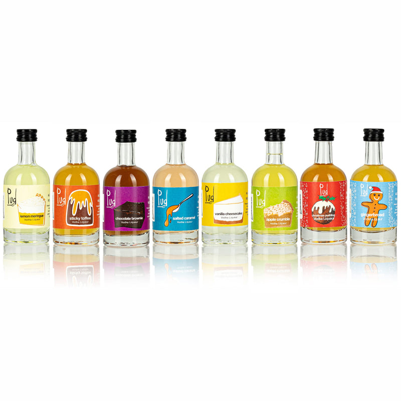 Pud 12 Days of Christmas Flavoured Vodka Liqueurs | 12 x 5cl Miniature Alcohol Bottles | Vodka Taster Selection for Men and Women | Delicious Range of British Sweet Pudding Flavours (22% ABV)