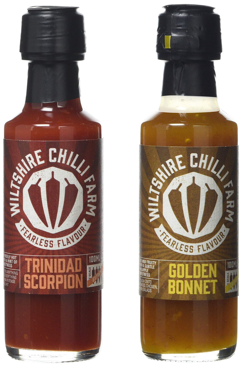 Wiltshire Chilli Farm Golden Bonnet and Trinidad Scorpion Extreme Hot Sauce Set(Pack of 1) - Gift Guide