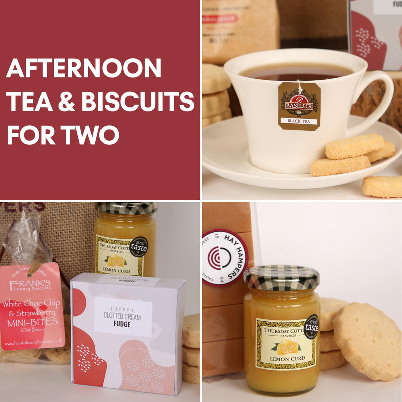 Afternoon Tea Hamper For 2 – Includes Italian Biscuits, Cookies, Shortbread, Fudge & Tea – Gift Hamper for Anniversary, New Home, Birthday, Celebrations – by Hay Hampers - Gift Guide