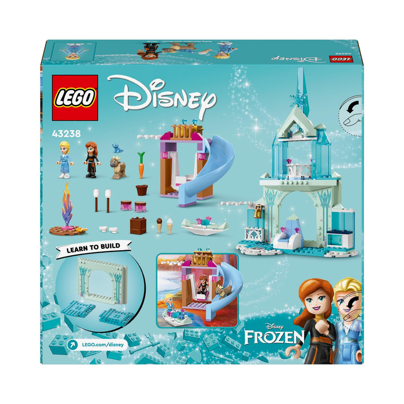 LEGO ǀ Disney Princess Elsa’s Frozen Castle Buildable Toy for 4 Plus Year Old Girls and Boys, Includes Princess Elsa and Anna Mini-Doll Figures and 2 Animal Toys, Fun Birthday Gift 43238