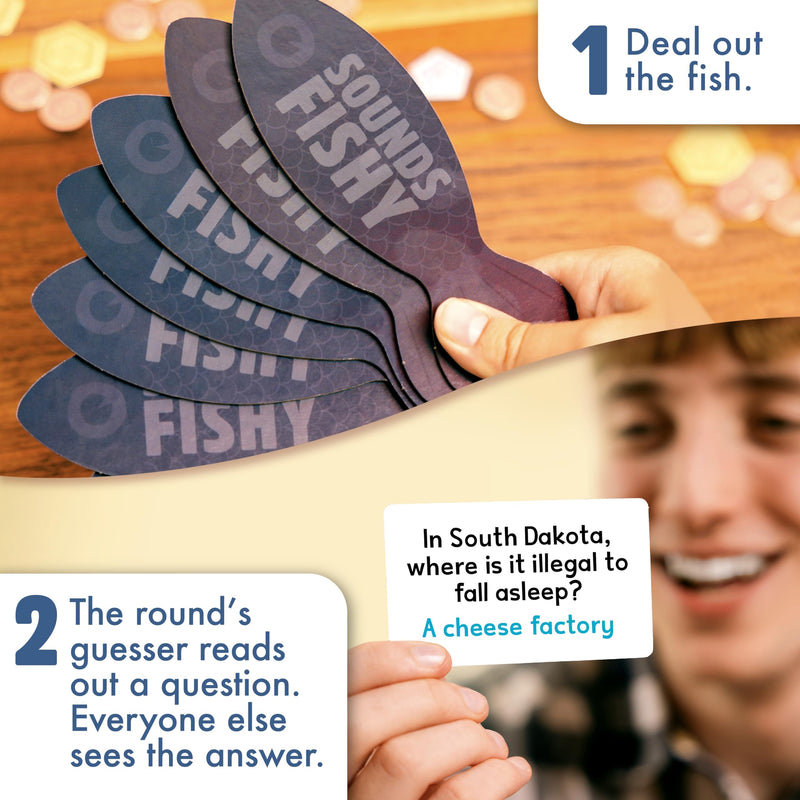 Sounds Fishy Board Game: The Fast-Thinking, Bluffing Family Game for Kids 10+ and Adults | Best New Board Games | Best Christmas Board Games