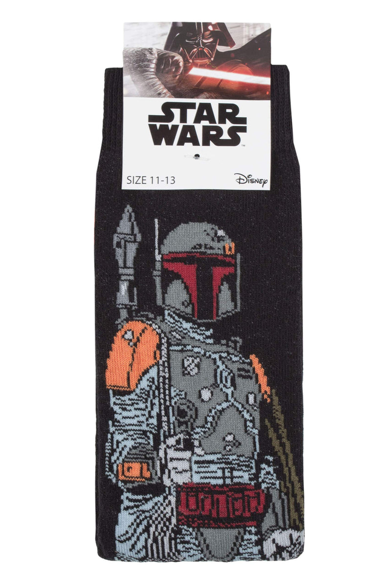 SockShop Men's 4 Pair Star Wars Darth Vader, Boba Fett, Emperor and Storm Trooper Socks 6-11 Assorted