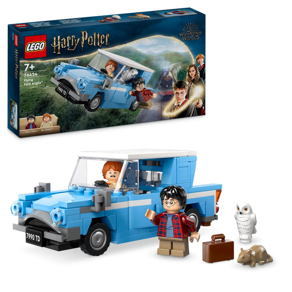 LEGO Harry Potter Flying Ford Anglia Car Toy for 7 Plus Year Old Kids, Boys & Girls, Buildable Model with Ron Weasley Character Minifigure and Hedwig the Owl Figure, Wizarding World Gifts 76424