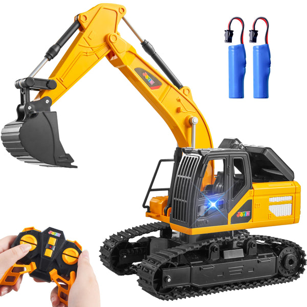 JOYIN Remote Control Excavator RC Digger Tractor Toys for Boys, 2.4Ghz RC Excavator Toy with Light, Construction Vehicles Toys Car for Boys 3 4 5 6 7 8-12 Year Old Kids, Birthday Gift Boy Age 3 4 5 6 - Gift Guide