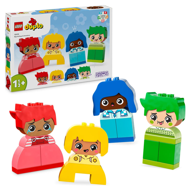 LEGO DUPLO My First Big Feelings & Emotions, Customisable Early Development Activity Learning Toys with 23 Coloured Building Bricks and 4 Characters for Toddlers & Kids Aged 18 Months Old Plus 10415