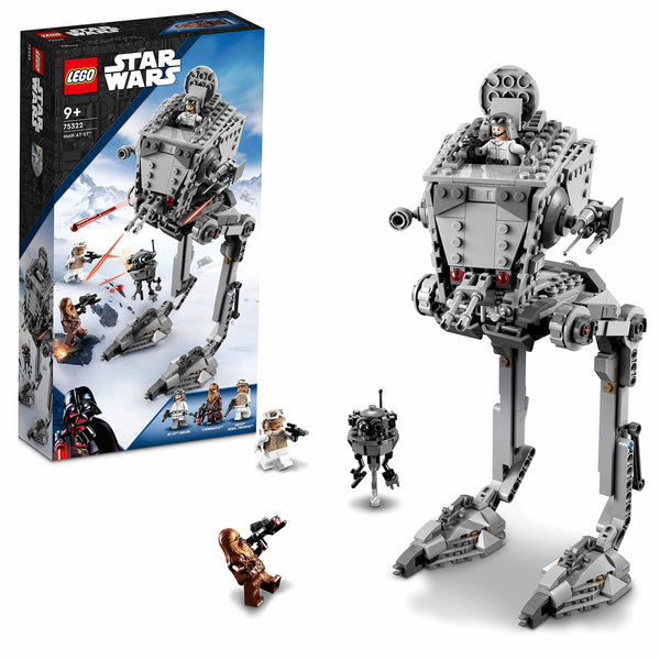 LEGO 75322 Star Wars Hoth AT-ST Walker Building Toy for Kids with Chewbacca Minifigure and Droid Figure, The Empire Strikes Back Model