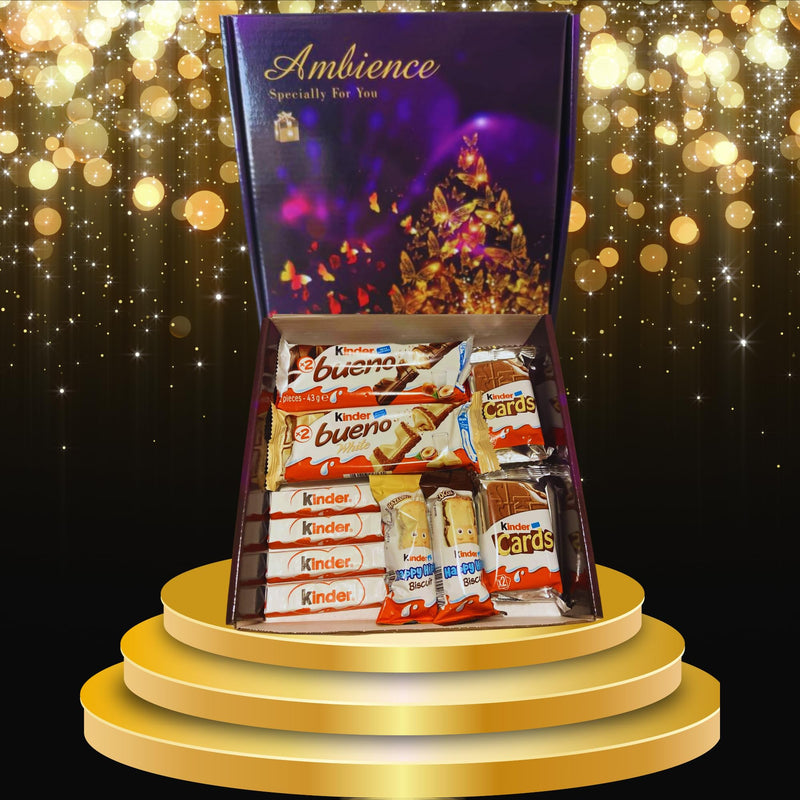 Kinder Bueno Chocolate Hamper Birthday Gifts For Her & Him Christmas Sweets Gift Box Mum Dad For Couple Valentine Presents Boyfriend Girlfriend Kids Women Mens Gift Set (Assoarted)