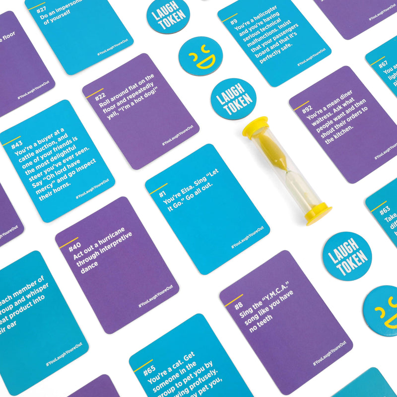 DSS Games You Laugh You're Out - A Family Party Game for People Who Can't Keep A Straight Face,Teal, Purple, Pink