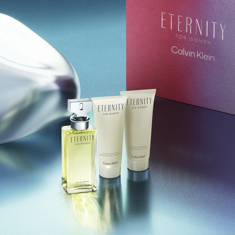 Calvin Klein Women's 3 Piece Eternity Giftset including an Eau de Parfum 50ml, Body Lotion 100ml and Shower Gel 100ml