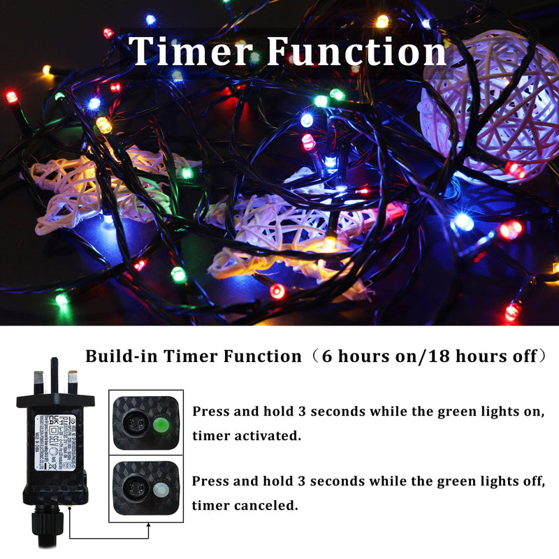 YOSION 10M LED String Fairy Lights On Dark Green Cable with Various Light Effects, Ideal for Christmas Tree, Xmas, Party,Wedding,ETC (Multi-Colored, 100 LEDs) - Gift Guide