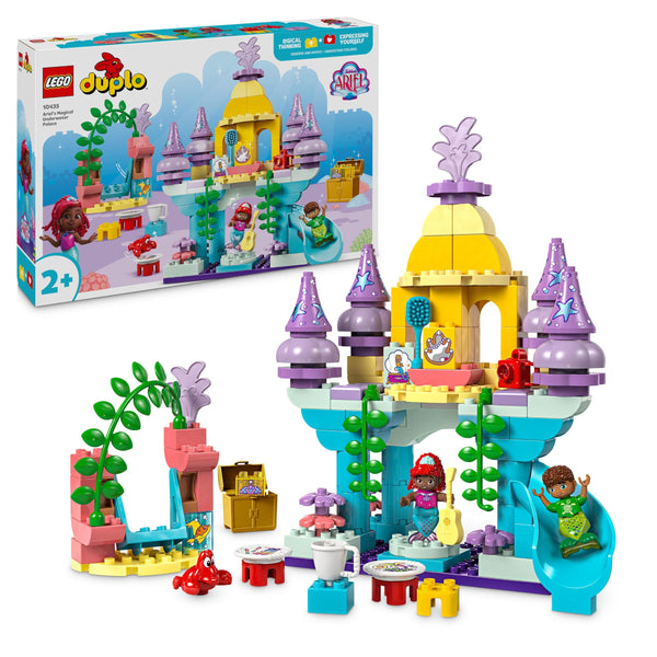 LEGO DUPLO | Disney Ariel’s Magical Underwater Palace, The Little Mermaid Building Toy for 2 Plus Year Old Toddlers, Girls & Boys, Castle Set with Figures, Educational Learning Toys, Gift Idea 10435