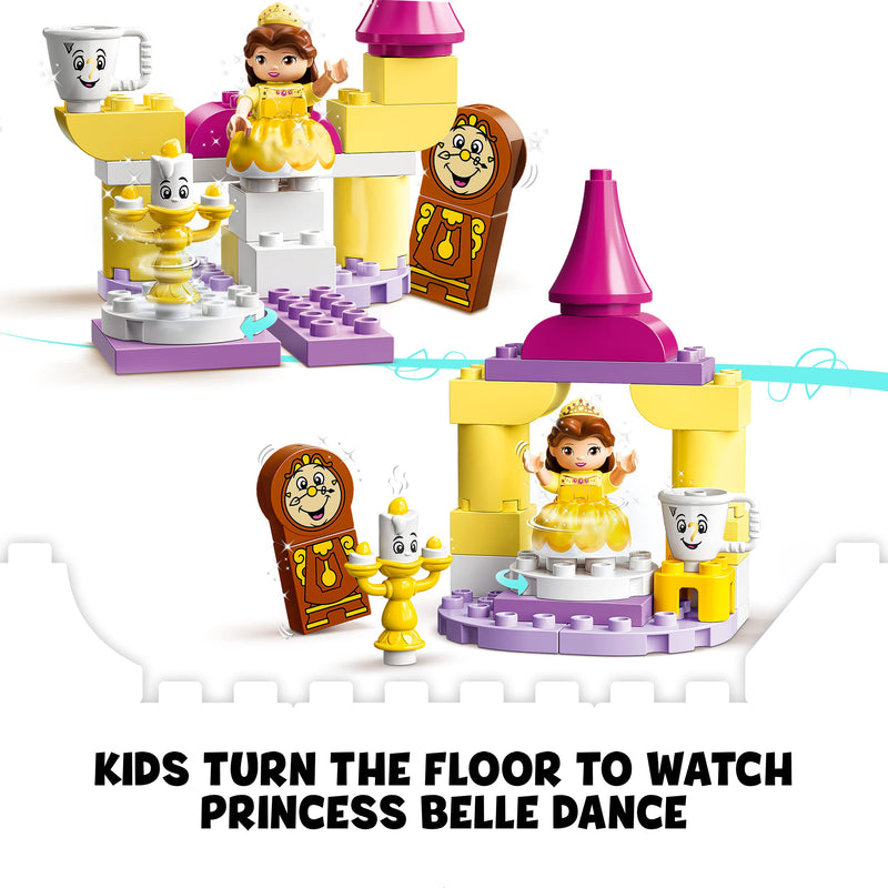 LEGO 10960 DUPLO Disney Princess Belle's Ballroom Castle, Beauty and The Beast Set, Toy for Toddlers, Girls and Boys 2 Plus Years Old