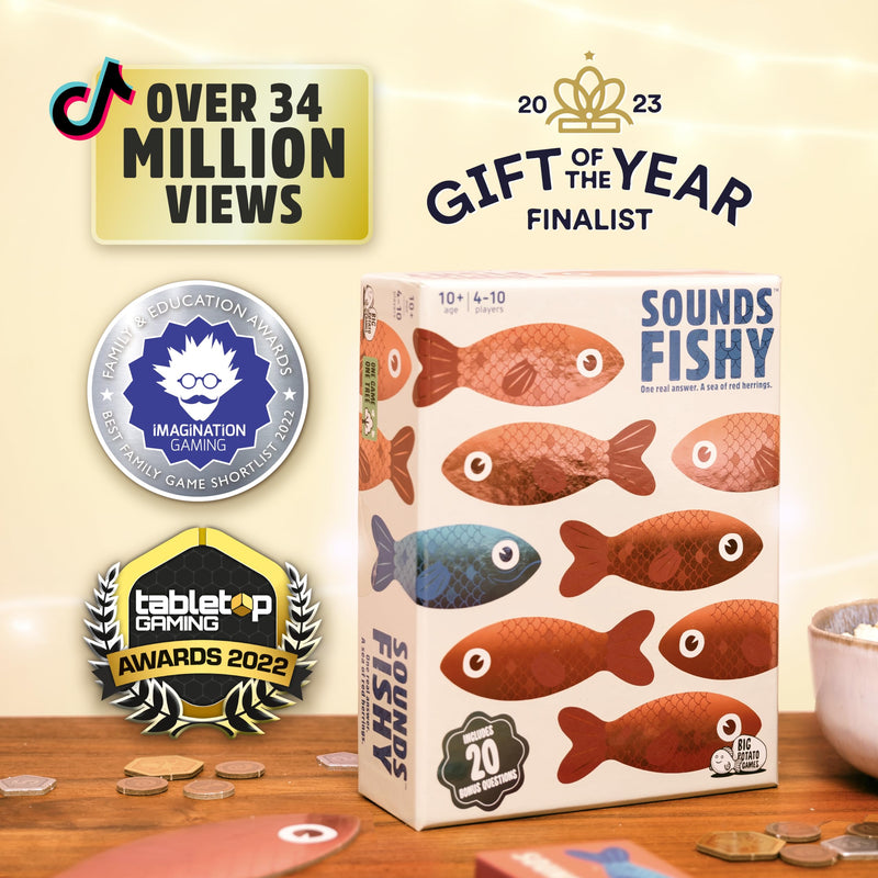 Sounds Fishy Board Game: The Fast-Thinking, Bluffing Family Game for Kids 10+ and Adults | Best New Board Games | Best Christmas Board Games