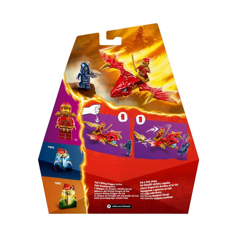 LEGO NINJAGO Kai’s Rising Dragon Strike, Ninja Toy for 6 Plus Year Old Boys, Girls & Kids, Figure Building Set with Kai Minifigure and Mini-Katana Sword Accessory, Role-play Toys, Gift Idea 71801
