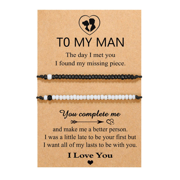 D Dongjiangjin Gift Gifts for Men, Husband Mens Gifts, To My Man Bracelet Gifts for Husband Anniversary Birthday Gifts for Him Boyfriend I Love You Gifts for Him Boyfriend Fiance Valentine Day Gifts