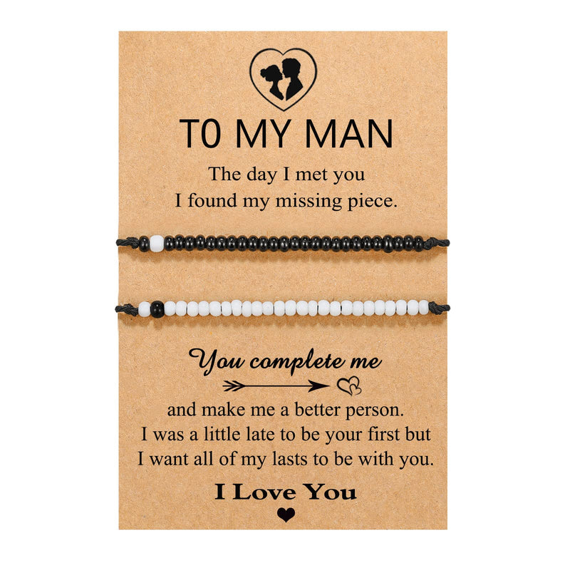 D Dongjiangjin Gift Gifts for Men, Husband Mens Gifts, To My Man Bracelet Gifts for Husband Anniversary Birthday Gifts for Him Boyfriend I Love You Gifts for Him Boyfriend Fiance Valentine Day Gifts