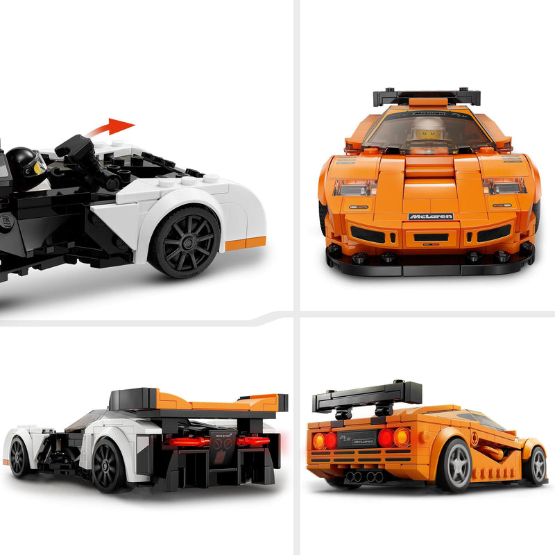 LEGO Speed Champions McLaren Solus GT & McLaren F1 LM Set, 2 Iconic Race Car Toys for 9 Plus Year Old Boys & Girls, Hypercar Model Building Kit, Collectible Gift for Kids 76918