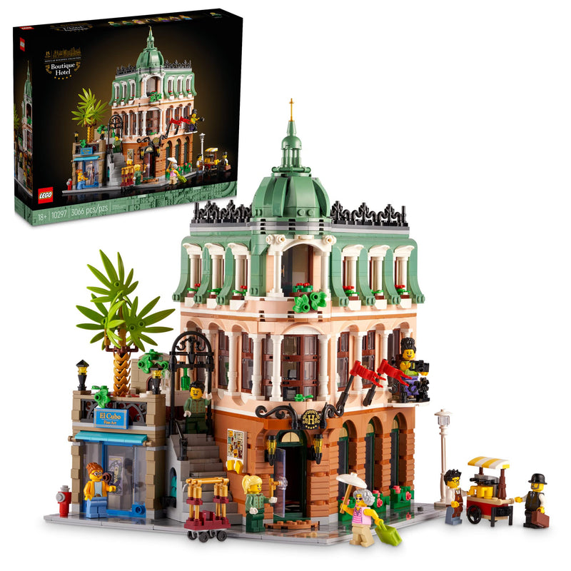 LEGO Icons Boutique Hotel 10297 Modular Building Display Model Kit for Adults to Build, Set with 5 Detailed Rooms Including Guest Rooms and Gallery