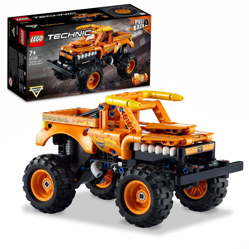 LEGO Technic Monster Jam El Toro Loco 42135 Model Building Kit; A 2-in-1 Pull-Back Toy for Kids Who Love Monster Trucks; Makes A Great Birthday Gift for Monster Truck Fans; For Ages 7+ (247 Pieces)